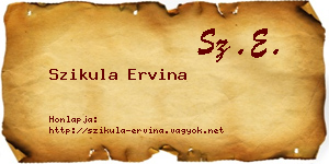 Szikula Ervina névjegykártya